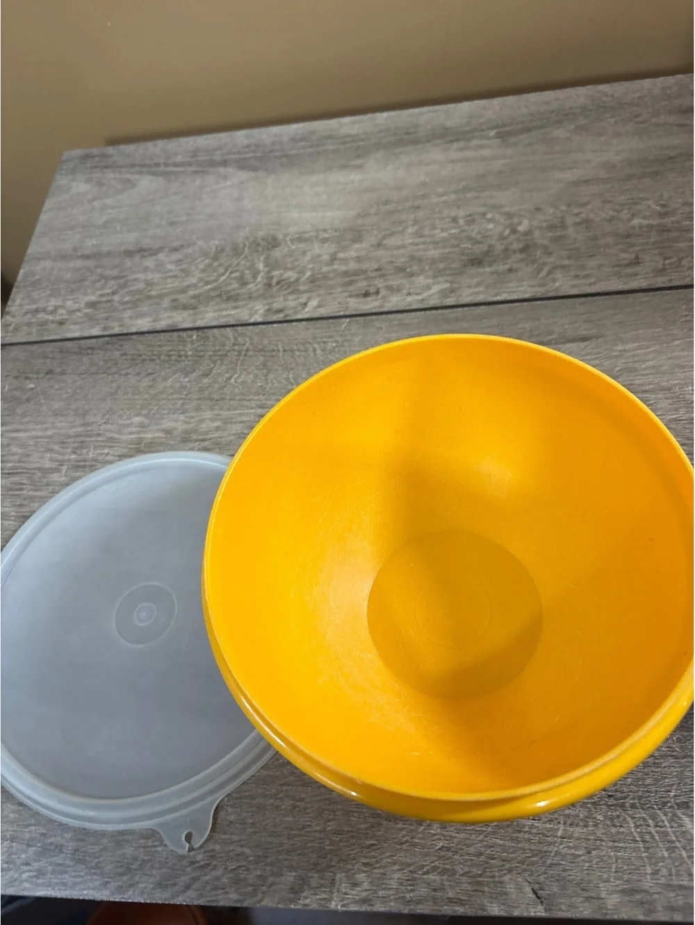 Vintage Yellow Tupperware Bowl with Lid